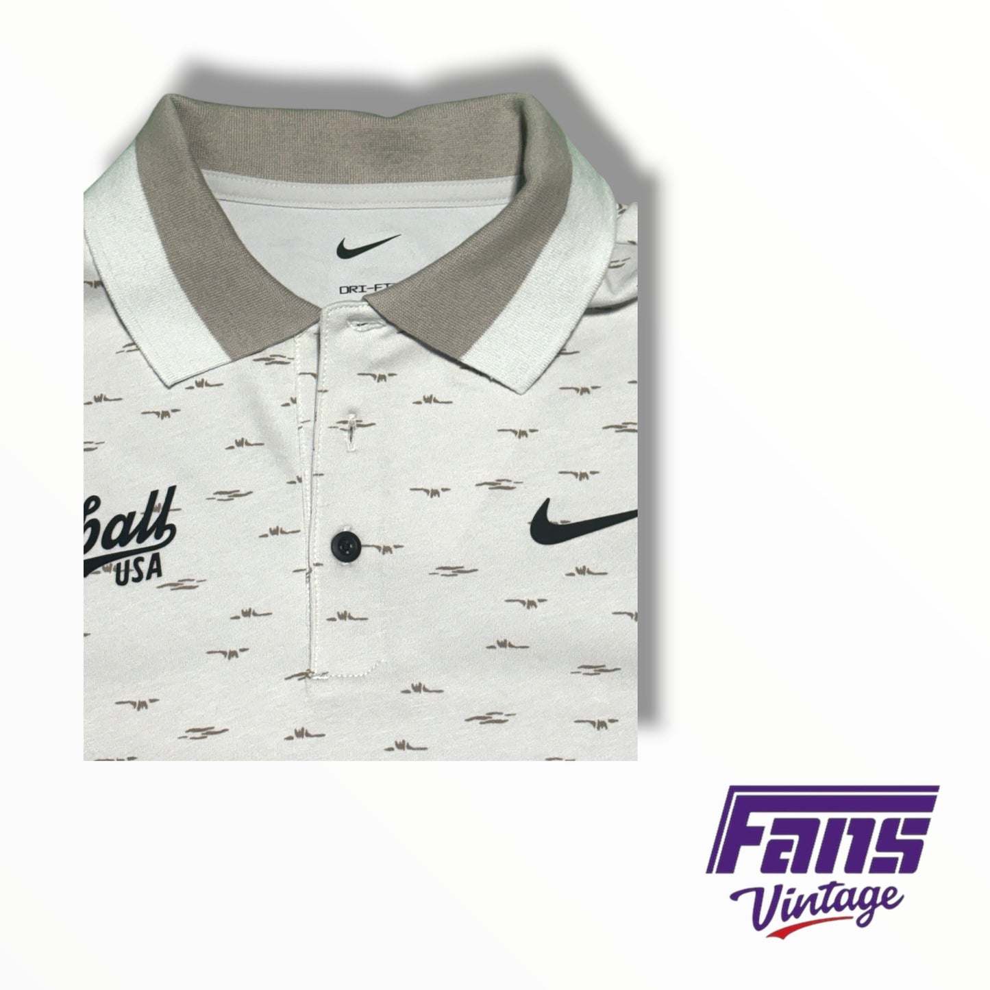 TCU Baseball Nike Team Custom Coach Issued ‘Frogball USA’ Premium Polo