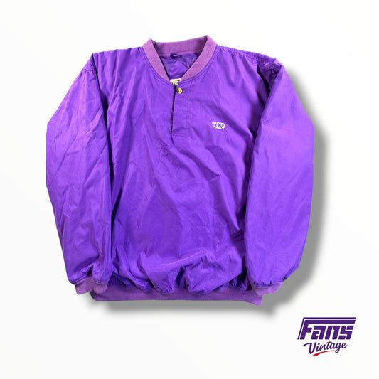 Vintage TCU Windbreaker With Quarter Zip Style Button Collar