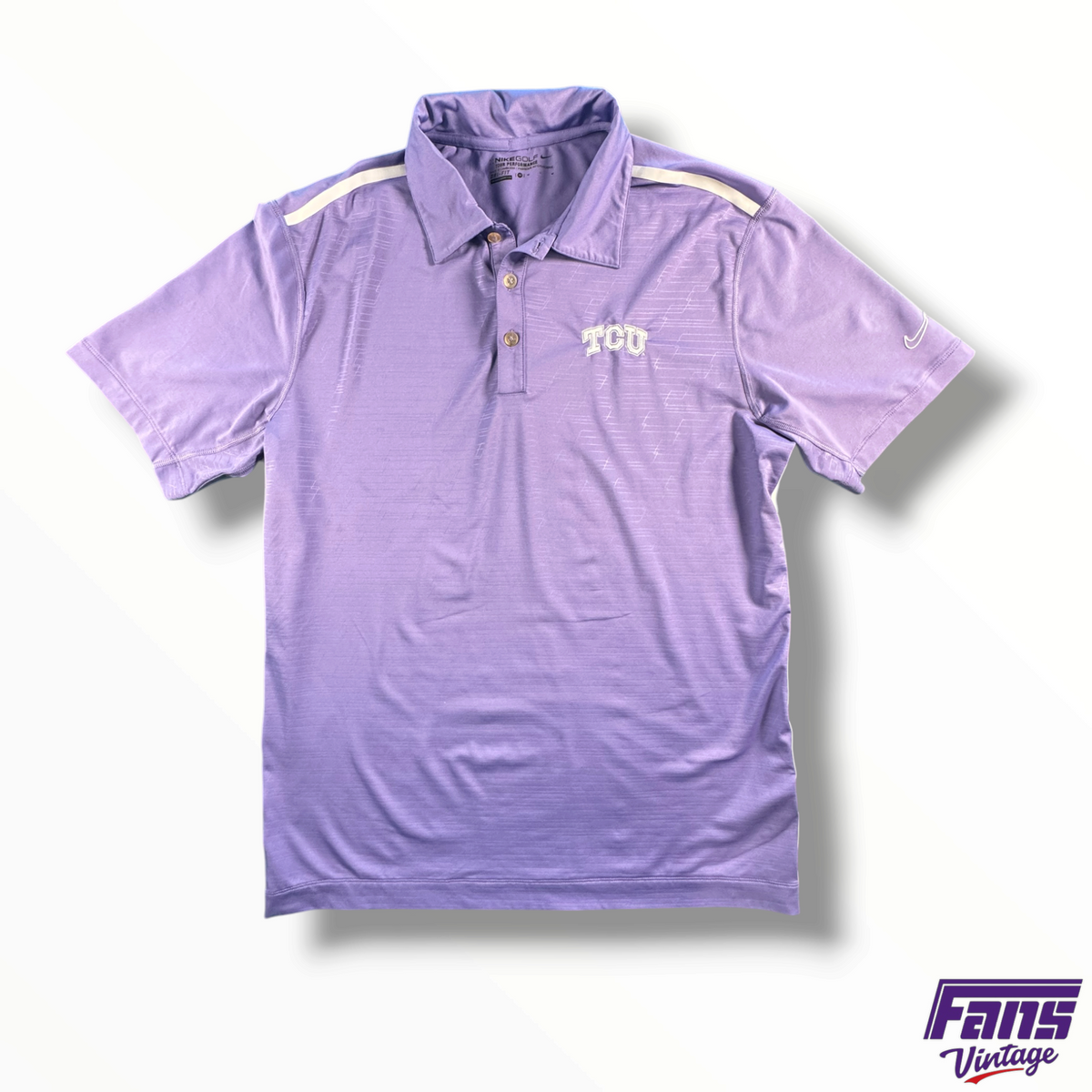 TCU Golf Team Issued Nike Purple Gradient Polo