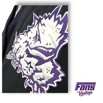 RARE - Vintage TCU Hoodie with insane double sided giant patch logos!