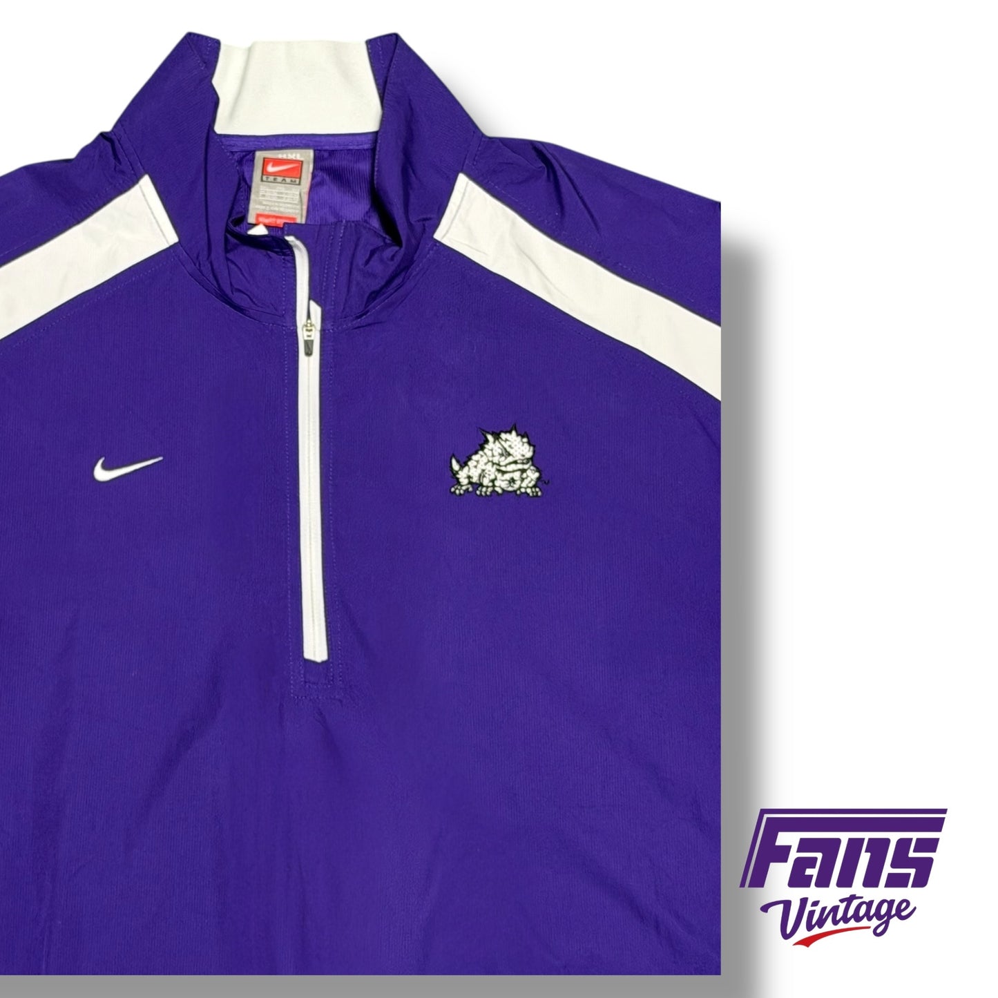 Vintage TCU Y2K Era Team Custom Quarter Zip Pullover