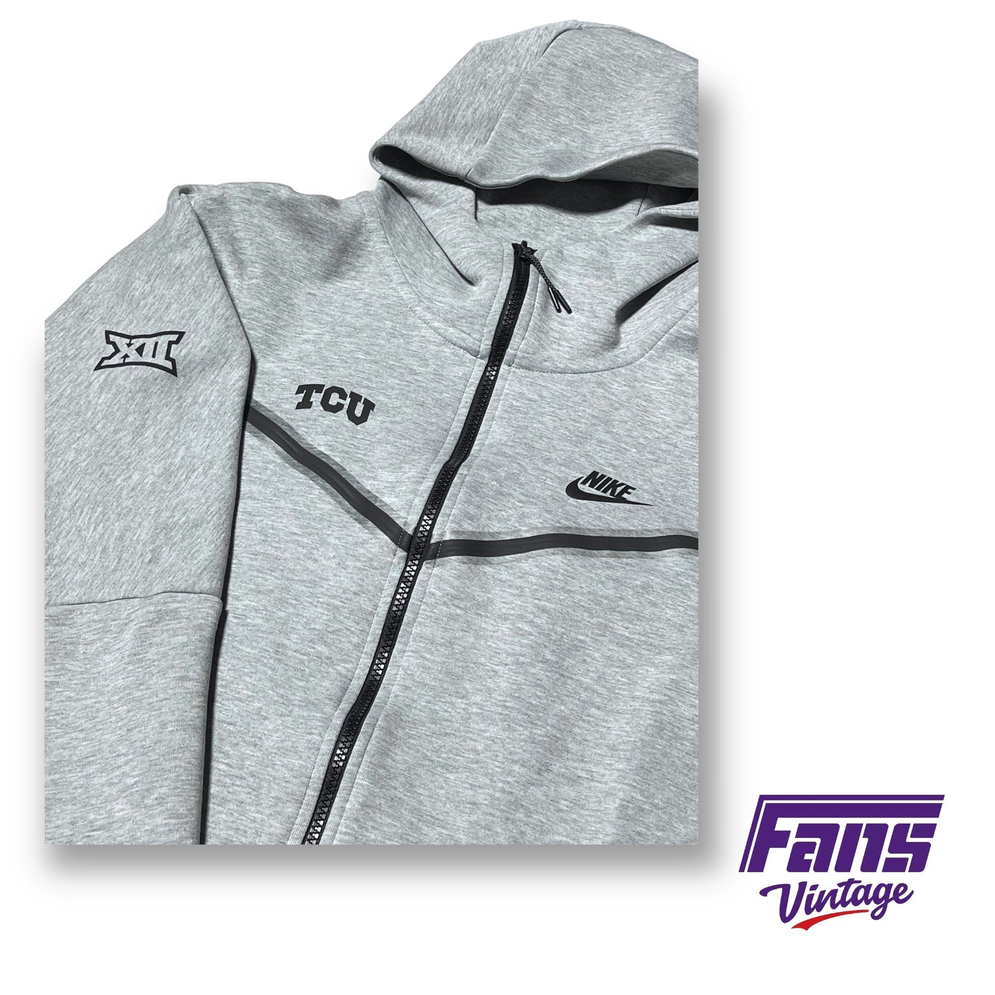 RARE TCU Football 2022 Big XII Championship Player Issue Nike Sportswear Tech Fleece Full Zip Hoodie Jacket
