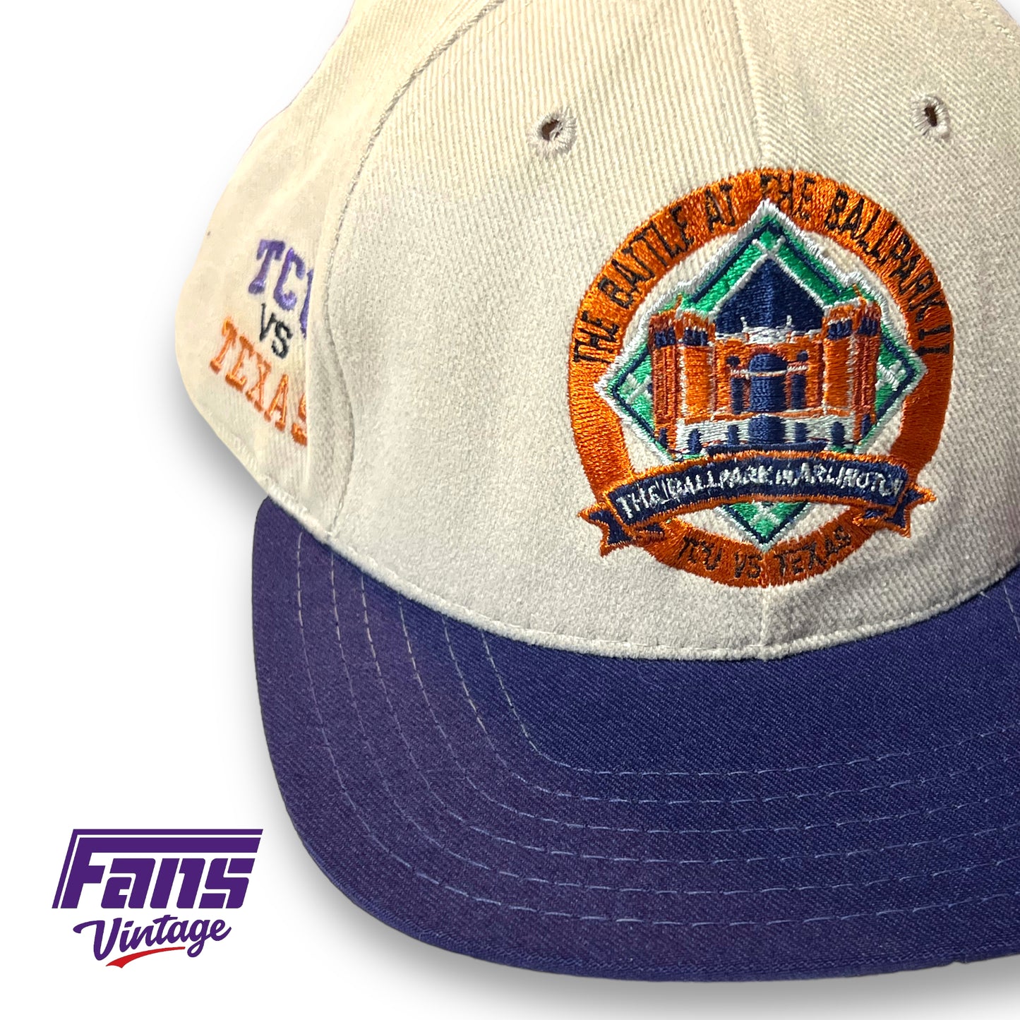 Vintage TCU Snapback Hat - 1997 Battle at the Ballpark TCU Baseball vs UT