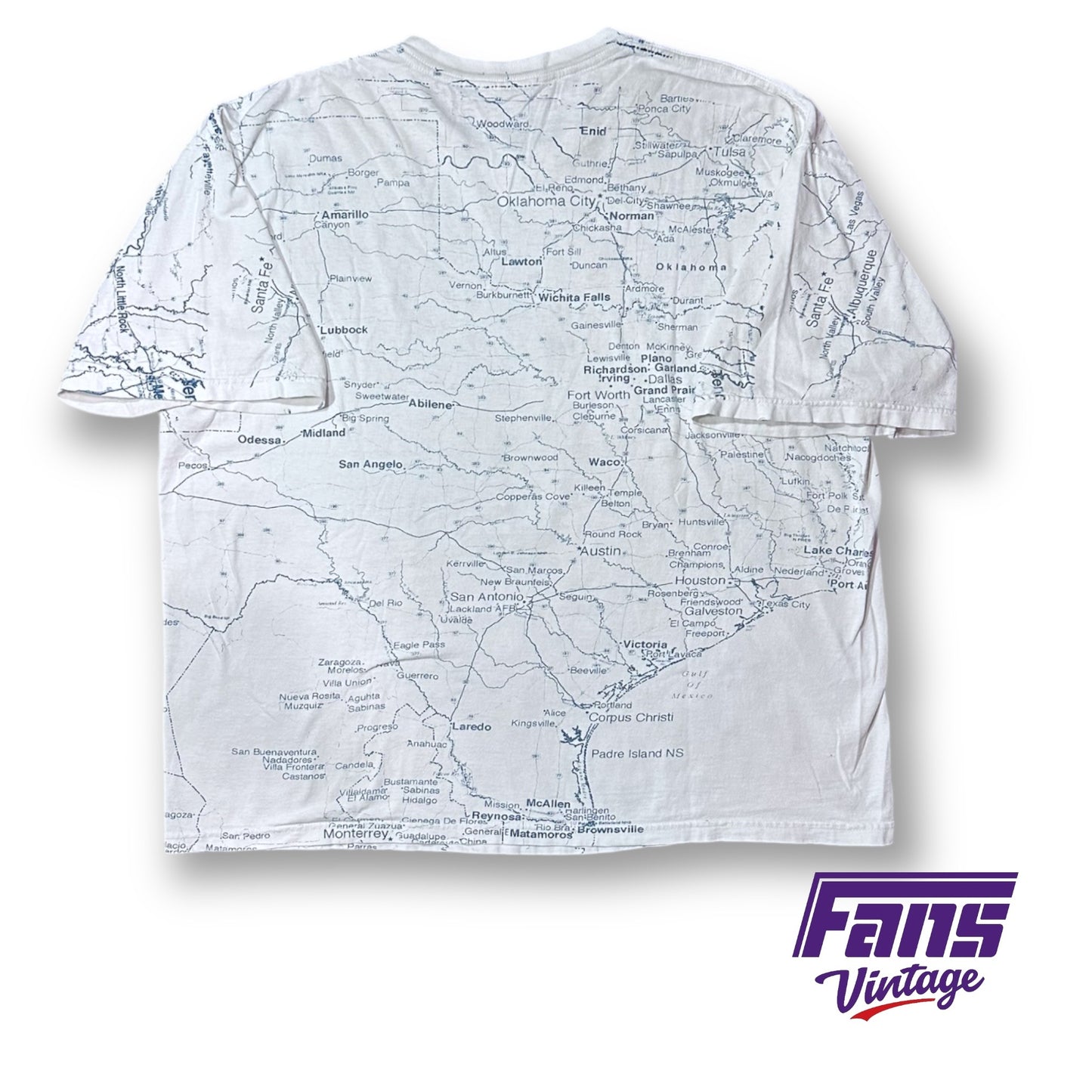 Map of Texas All-over Print AOP Vintage Tee