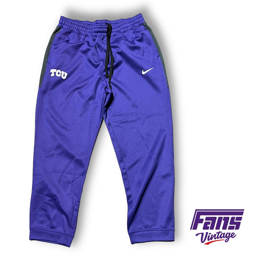 TCU Basketball Team Issue Nike Tech Drifit Lounge & Travel Pants - Purple & Anthracite