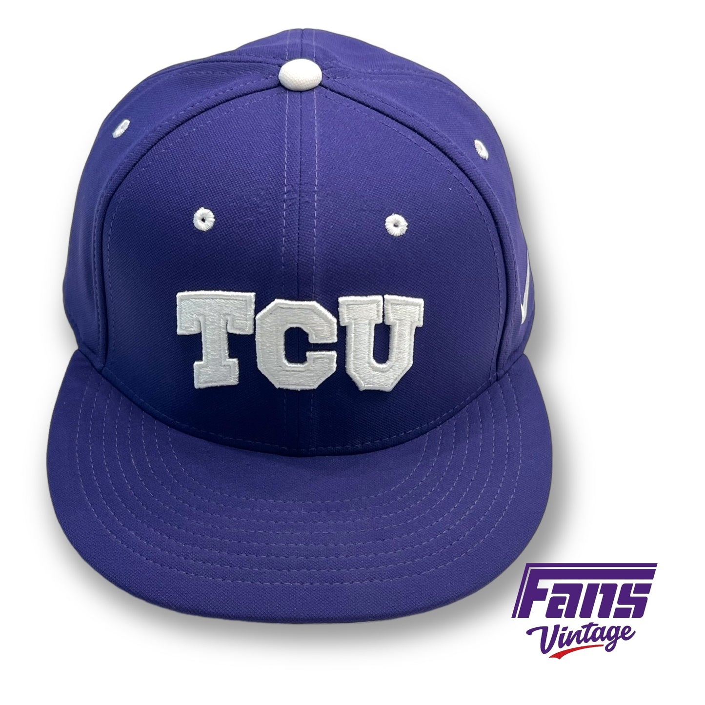 TCU Baseball Team Issued Purple Nike Hat - Premium Details!