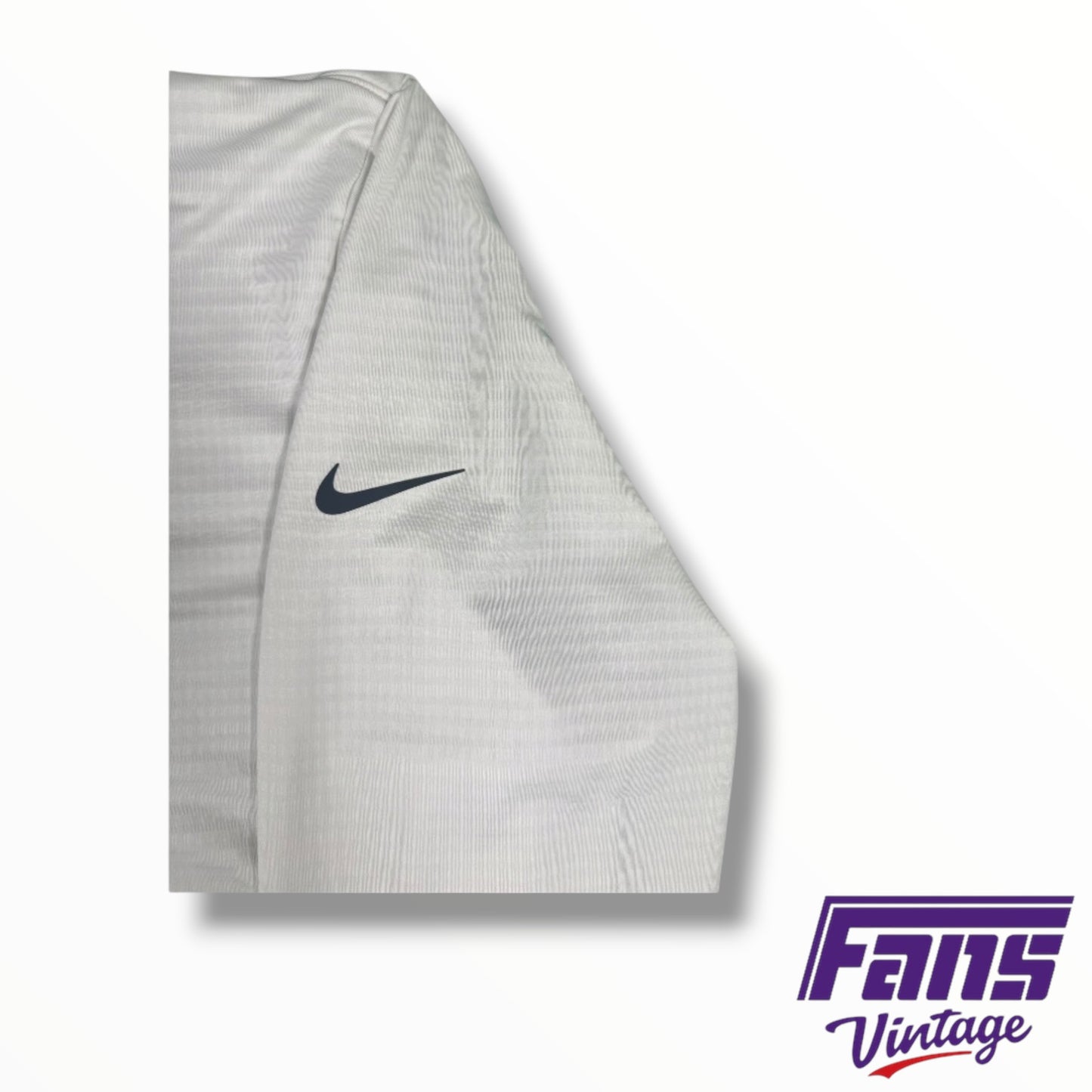 TCU Nike Team Issued Waffle Style White Embroidered Quarter-Zip Pullover