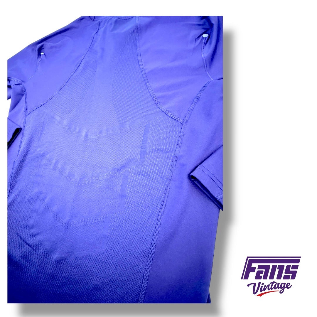 TCU Nike Pro Combat Team Issued Compression Training Shirt with Horned Frog Logo - Warm Underlayer