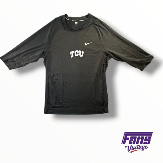 TCU Baseball Team Issued Nike Blackout 3/4 Sleeve Shirt