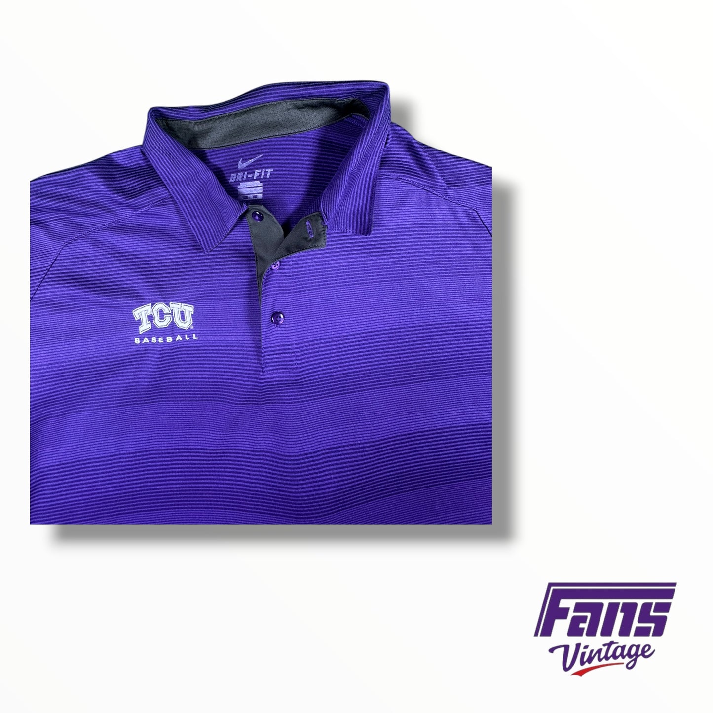 TCU Baseball Nike Team Issued Purple Polo