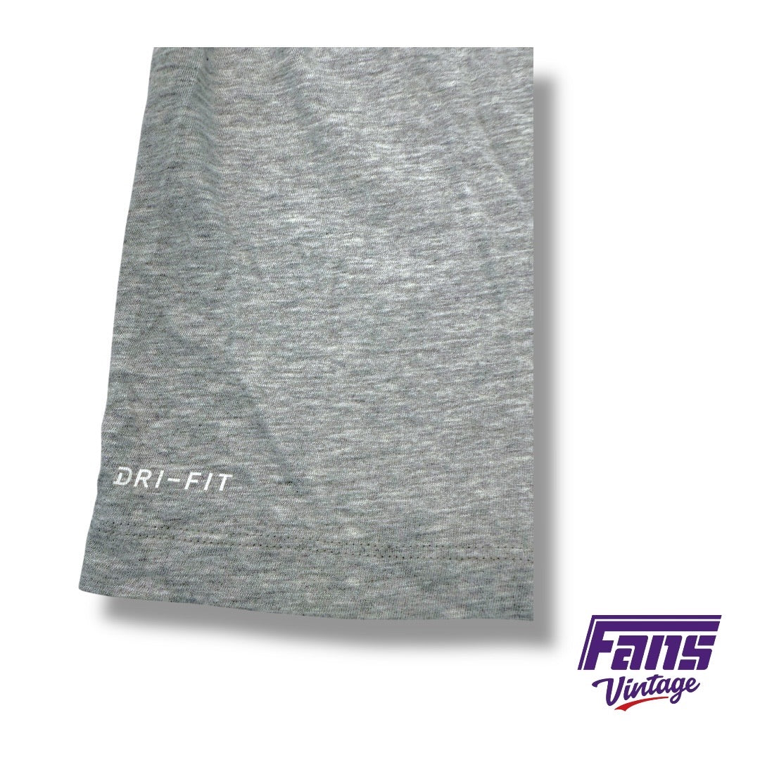 TCU Basketball Player Issued Team Custom Nike Tee with Throwback Frogs ball Logo