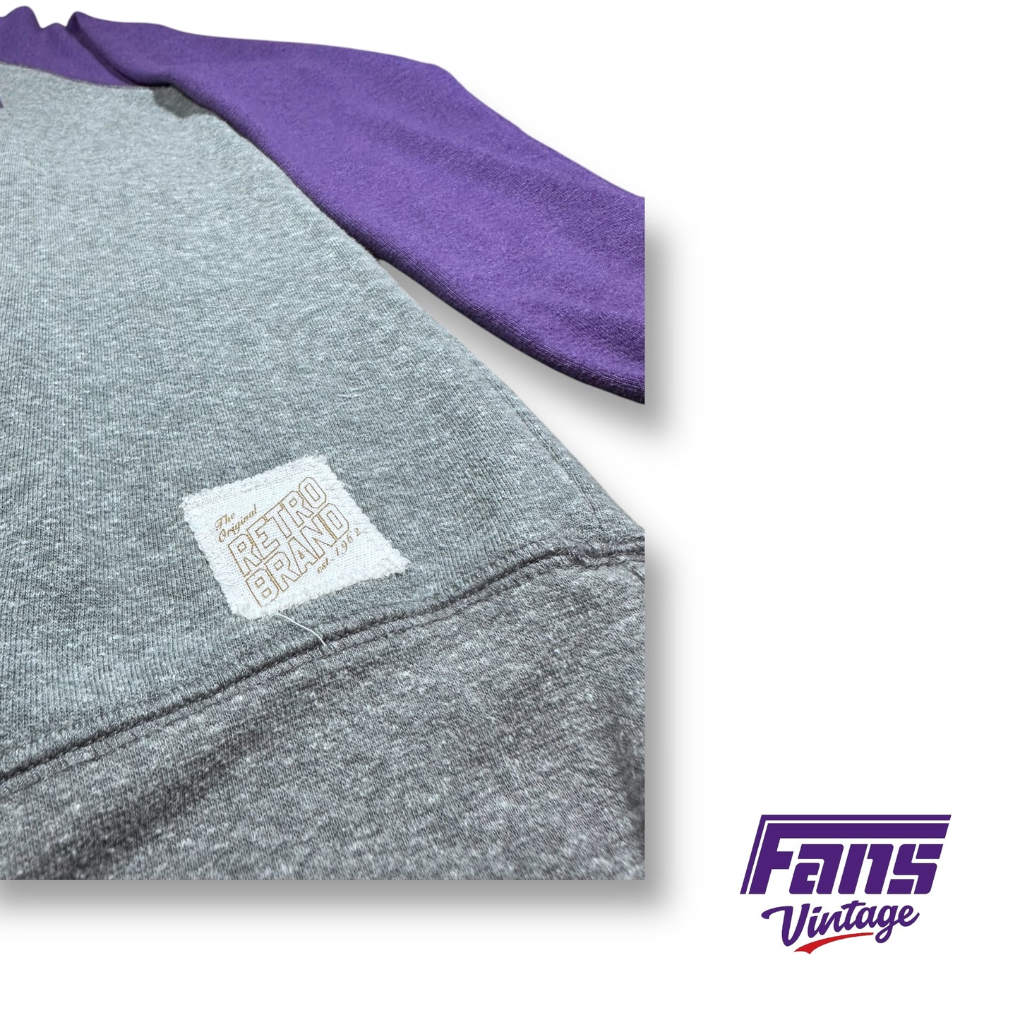 TCU Vintage Baseball Throwback Raglan Crewneck Sweater - Double Sided Vintage Logos!