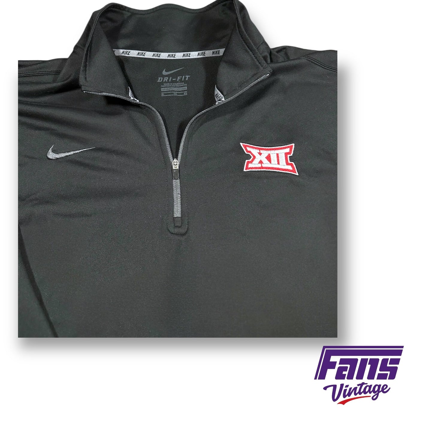 Big 12 Team Issue Nike Quarter Zip Pullover Sweater - Black