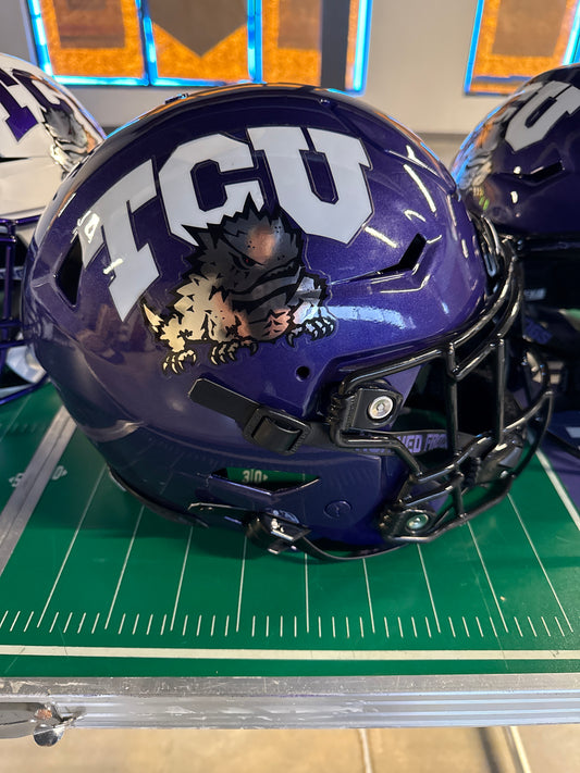 Gloss Purple 2025 TCU Football Fully Authentic Game Worn Helmet