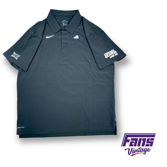 TCU Basketball Coach Issue "Coaches vs. Cancer" Nike Blackout Matte Feel Polo