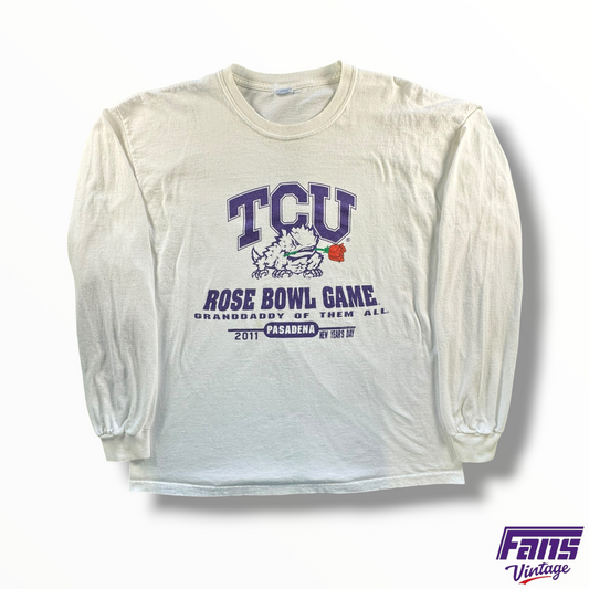 Rare Vintage TCU Rose Bowl “Grandaddy Of Them All”  Whiteout Long Sleeve