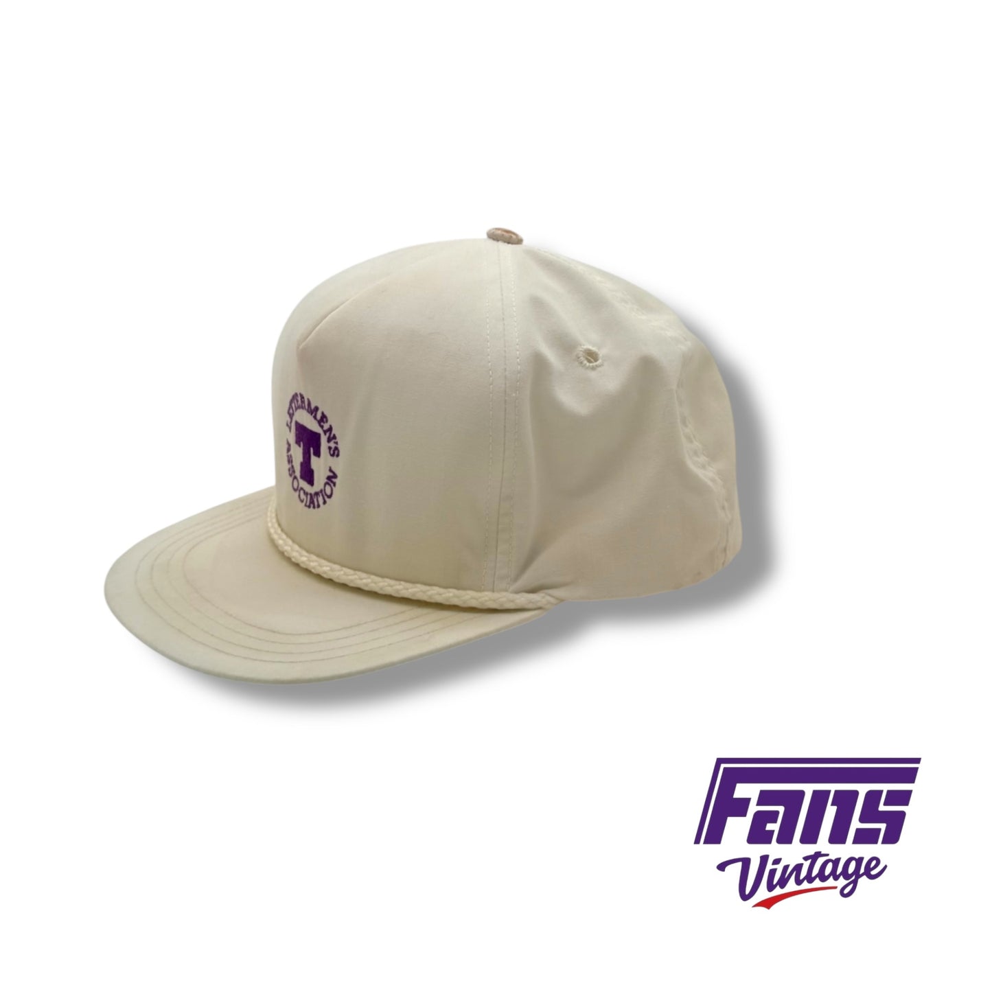 Vintage TCU Block T Letterman’s Association strapback rope hat with sick embroidered logo - awesome distressed look!