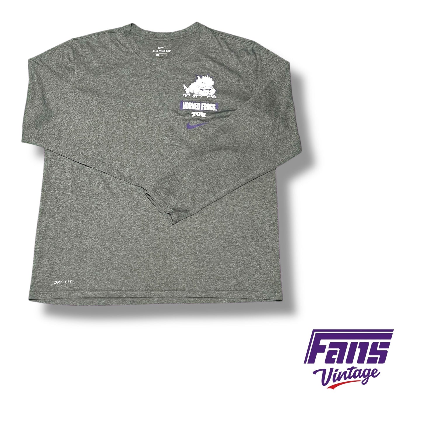 TCU Nike team issued long sleeve multi-logo t shirt