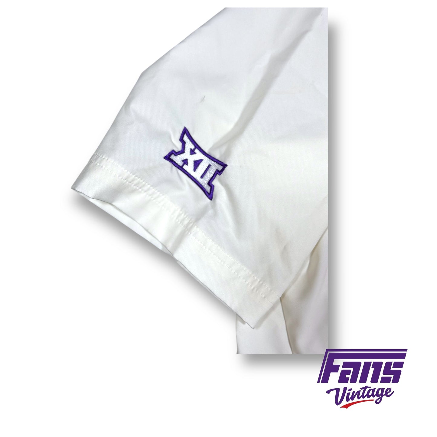 TCU Baseball Team Issue Nike Short Sleeve Pullover - Whiteout Dugout Jacket