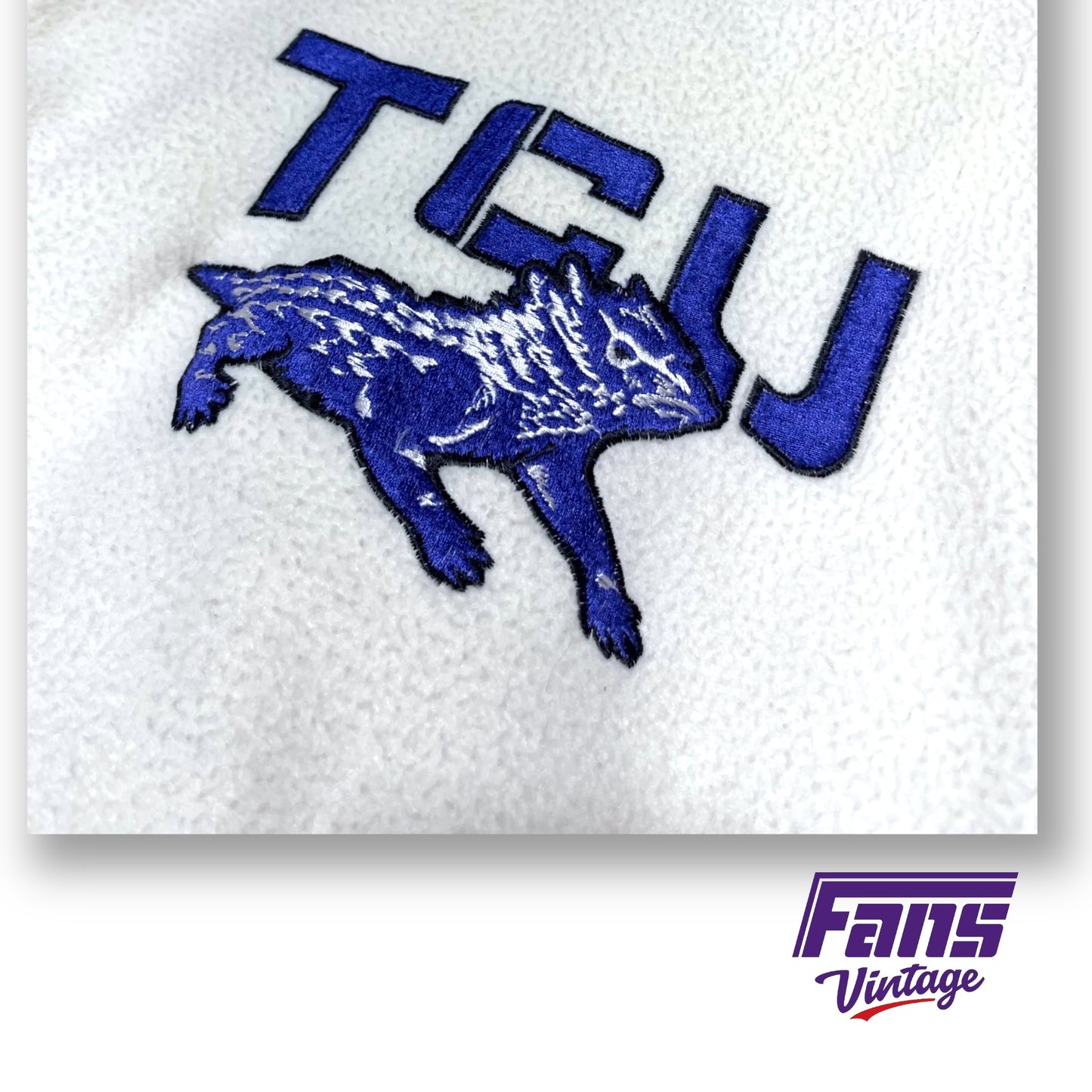 GRAIL - Incredible Vintage Flying T Embroidered TCU Bomber Jacket - Starter Brand!