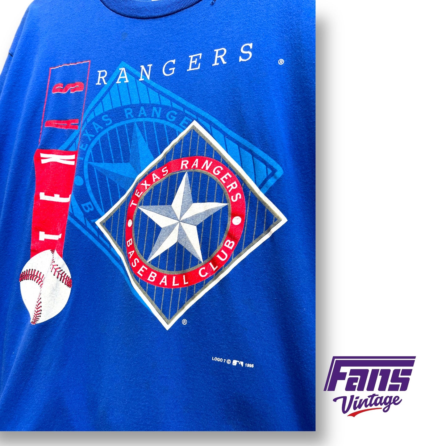 90s Vintage Texas Rangers Tee - awesome distressed look!