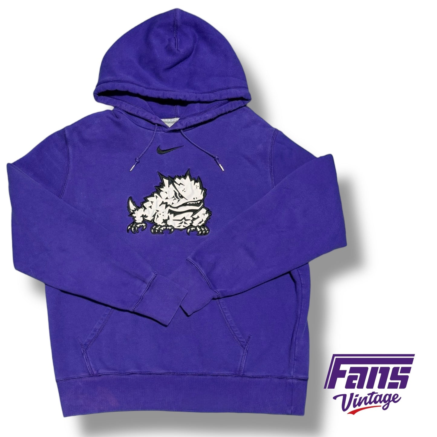 Vintage TCU Y2K Era Nike Center Swoosh Team Issued Hoodie with Premium Details