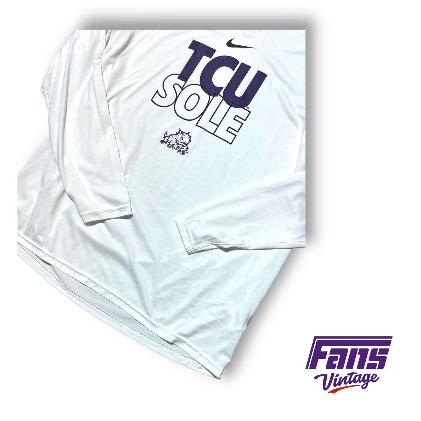 TCU Basketball March Madness Team Issue Sideline Warmup Tee - “TCU SOLE” Nike Drifit