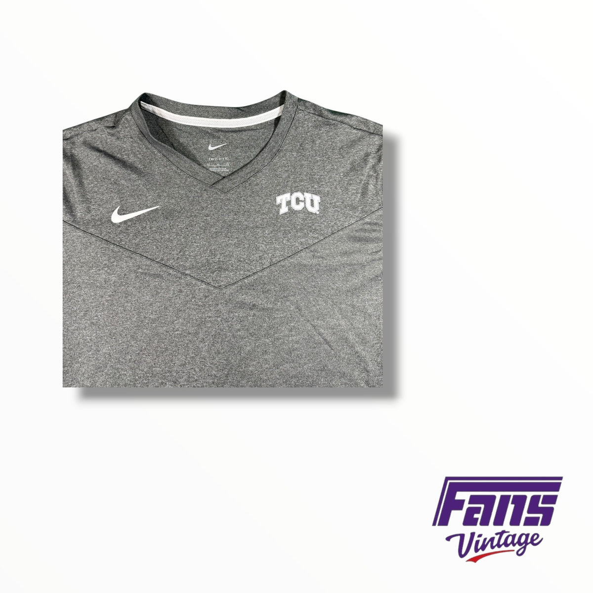TCU Nike Team Issued V Neck Style Training shirt