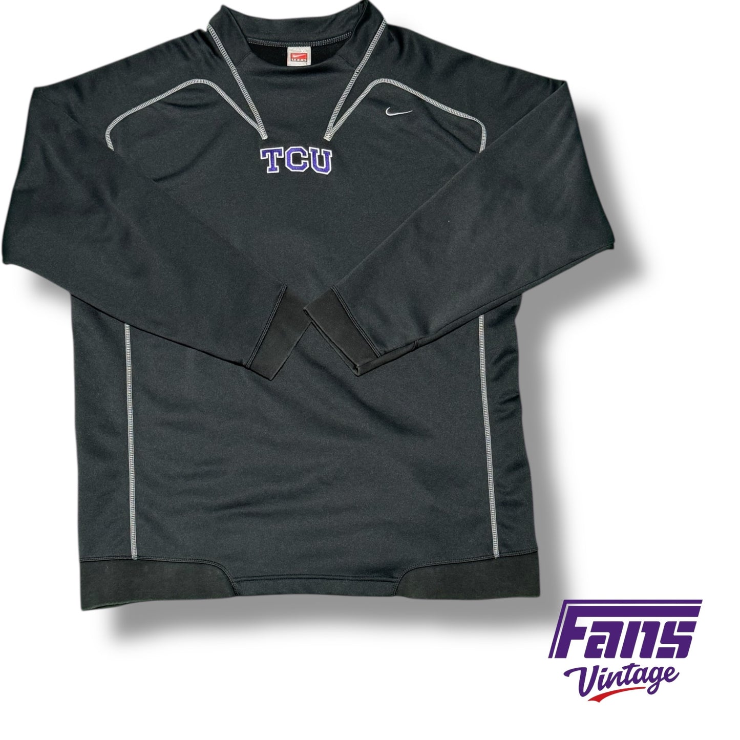 Vintage TCU Y2K Era Thermafit Sweater Style Pullover - Sick details!