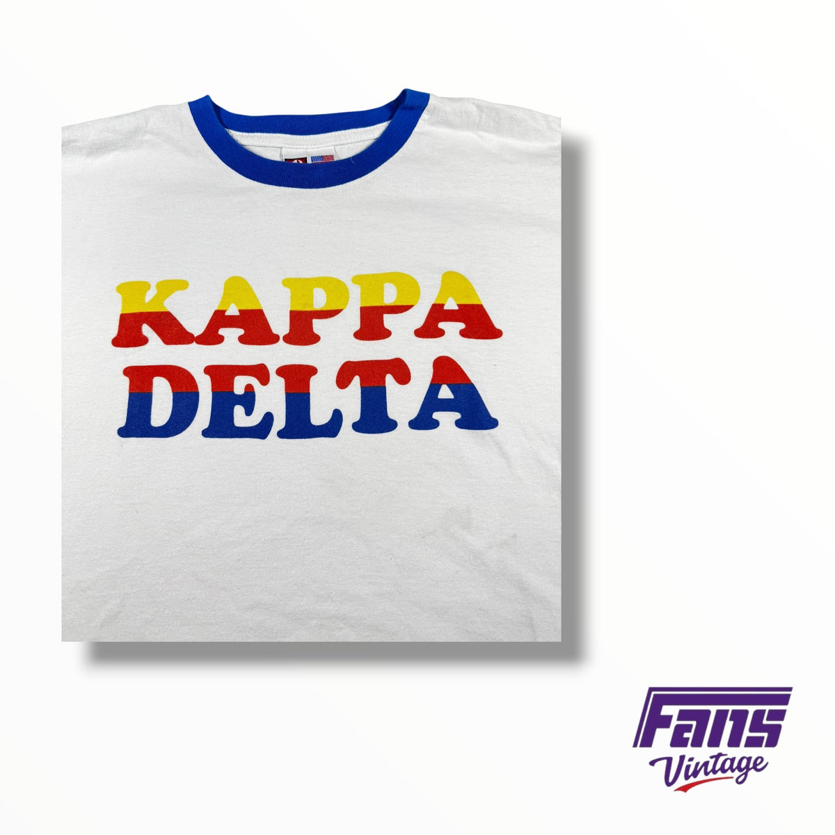 Vintage Sorority Kappa Delta Sunset Letters Ringer Tee