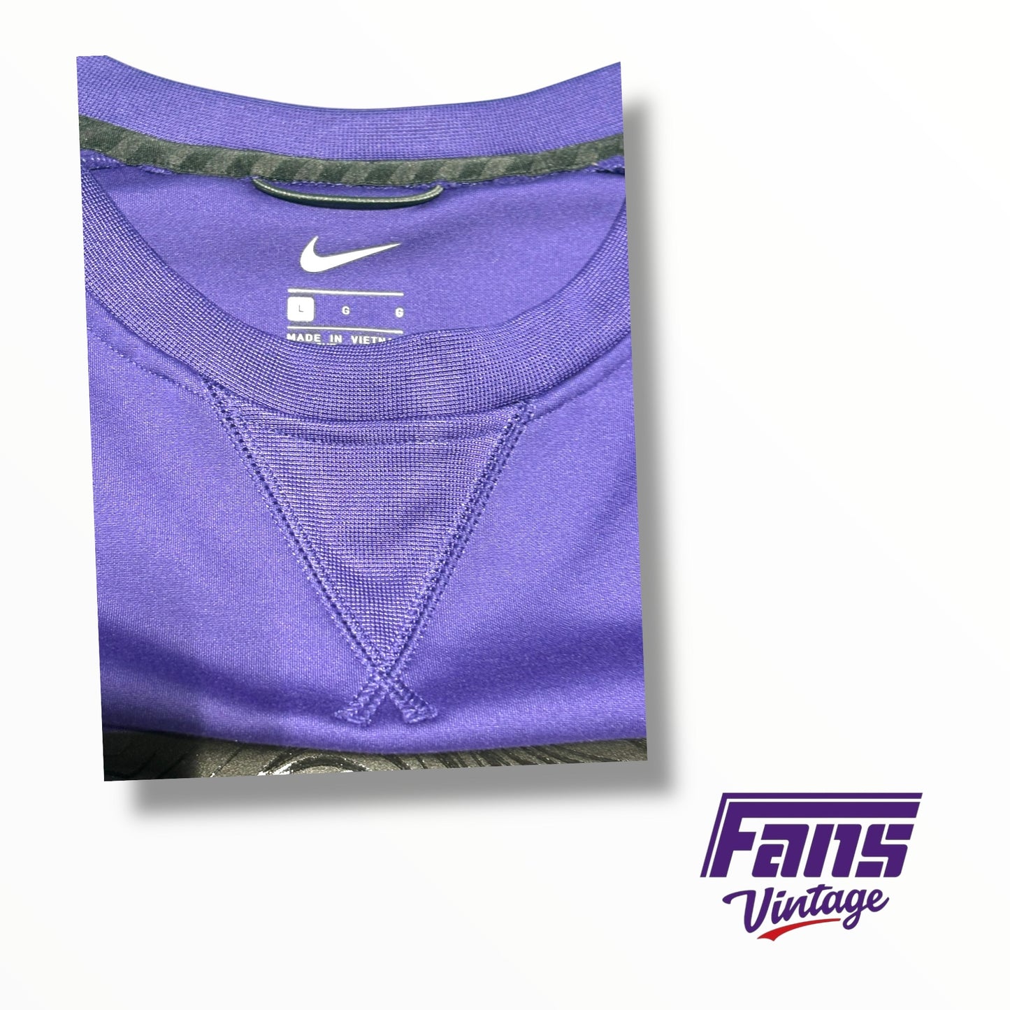TCU Nike Team Issued Horned Frogs Crewneck Sweater with unique rubberized logo graphics