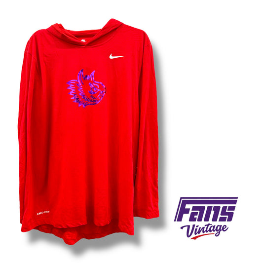 Rare! Limited Edition TCU Football 2024 “Spit Blood” Game Player Exclusive Nike Warmup Hoodie Shirt with insane purple chrome throwback Frog logo