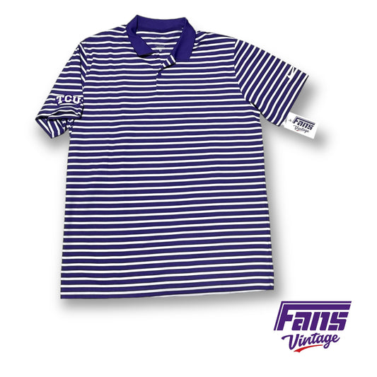 TCU Nike Team Issued "Move to Zero" Striped Polo