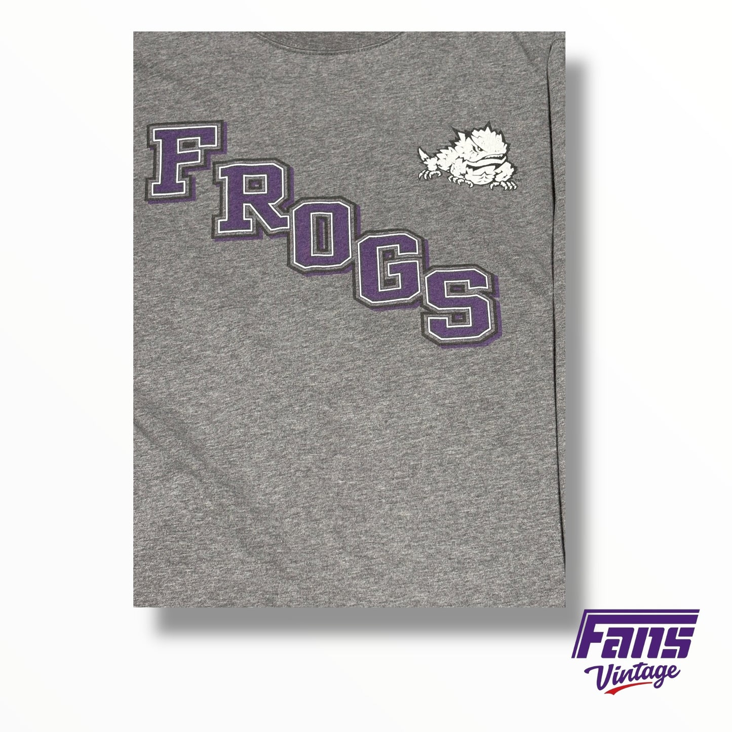 Vintage TCU long sleeve stair step print “Frogs” long sleeve shirt