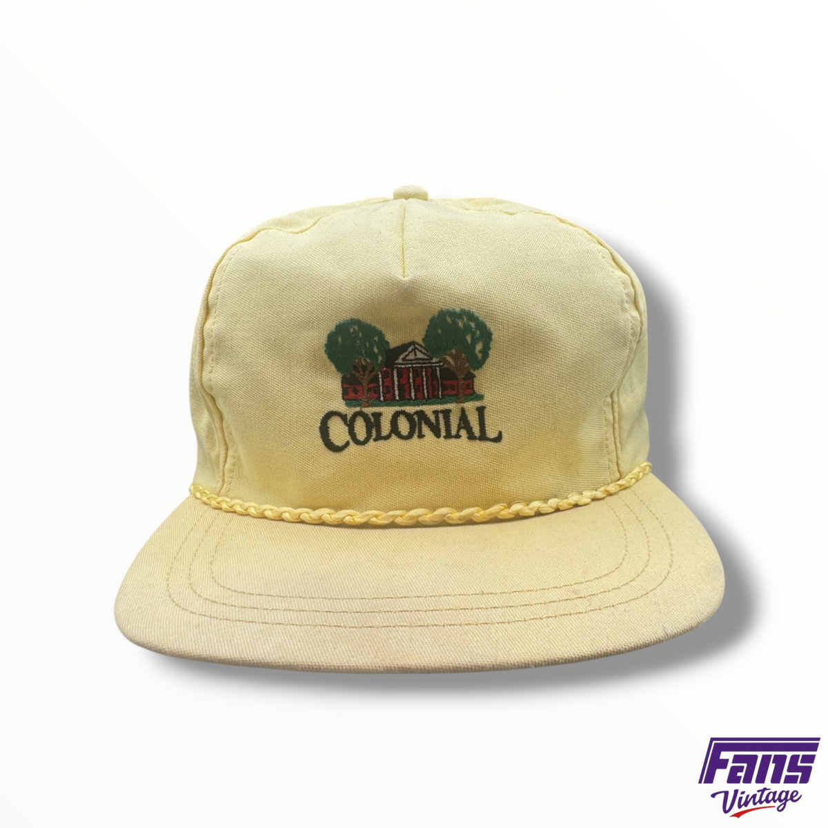 Rare Vintage Sunshine Yellow Colonial Rope SnapBack Hat