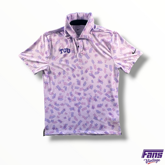 TCU Golf Team Issued Nike Playoff Confetti Polo