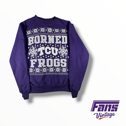 Vintage TCU Christmas Ugly Sweater Style Crewneck