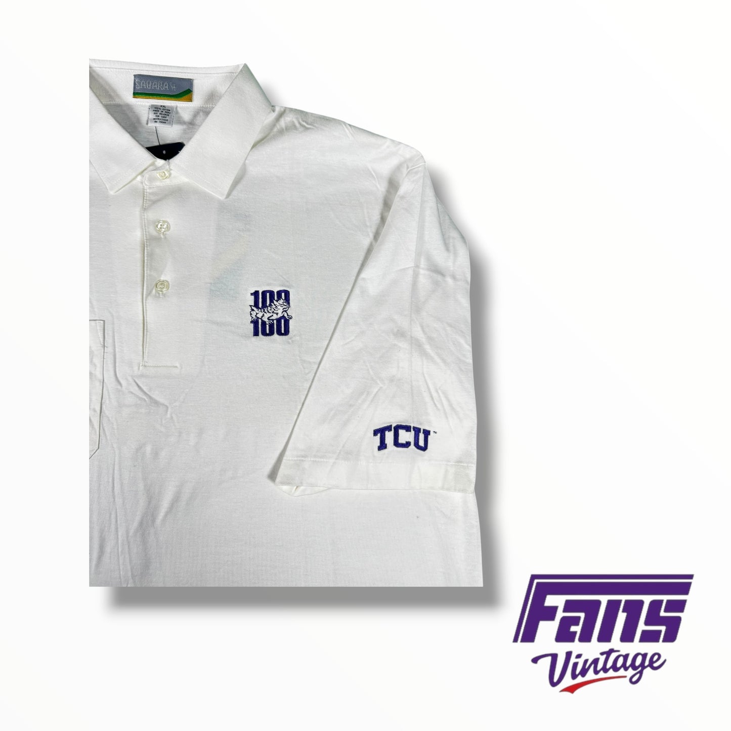 RARE! TCU Football 100th Anniversary 90s Vintage Polo