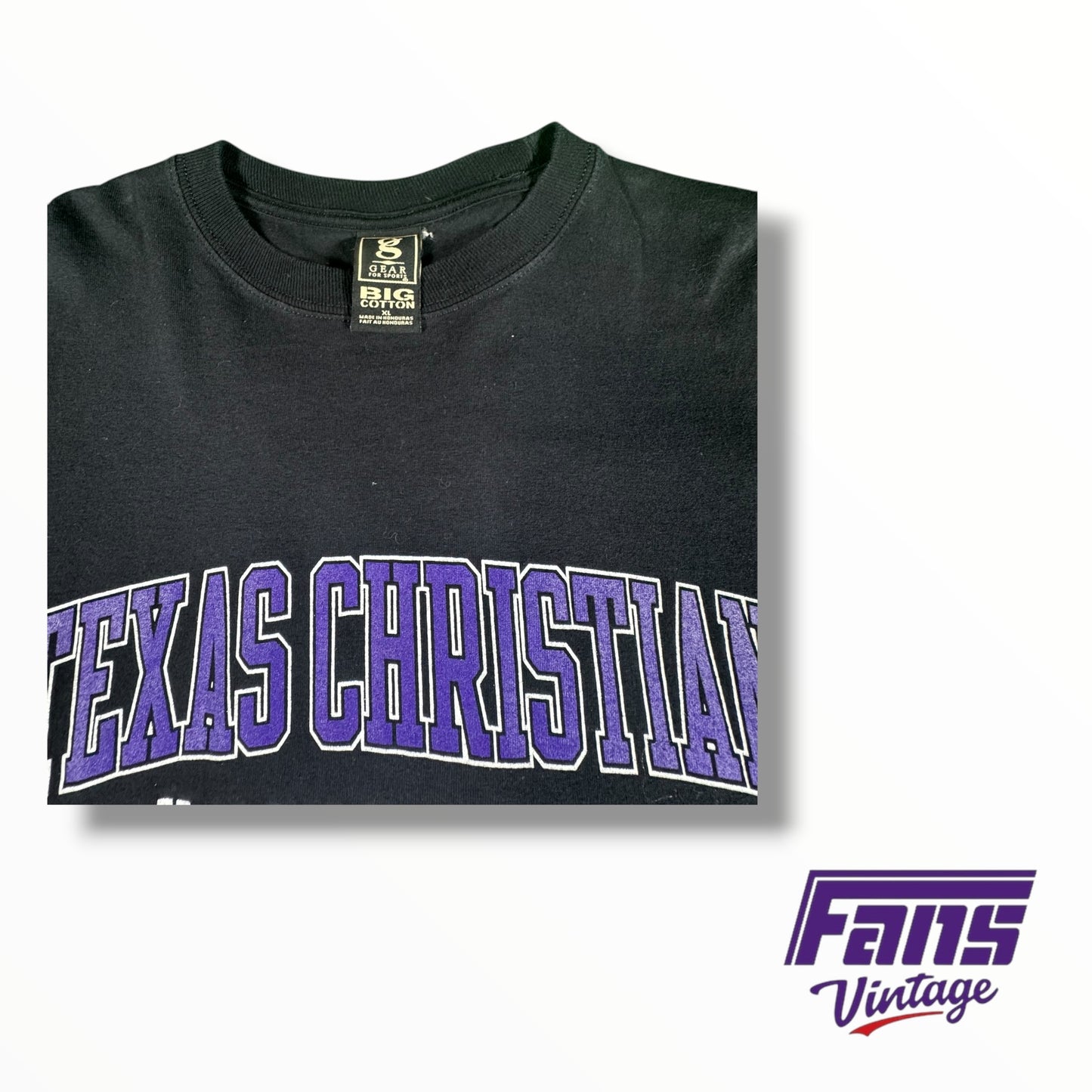 Vintage Y2K TCU ‘Texas Christian University 73’ Black Cotton Tee