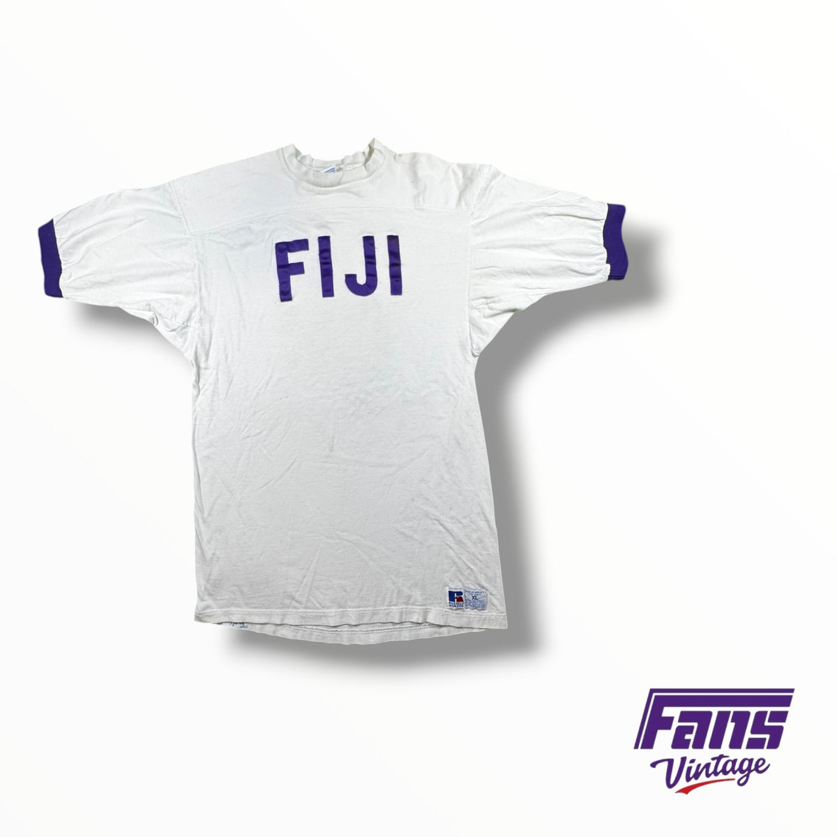 Vintage 80s Fiji Fraternity Stitched Letters Cotton Tee