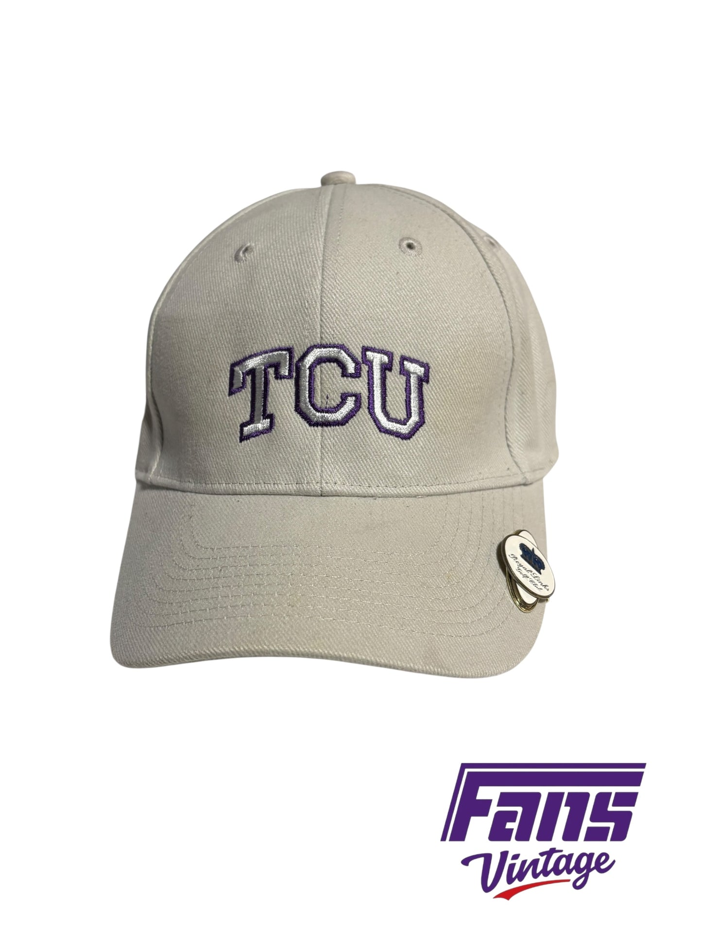 TCU Y2K Unique Funky Frog logo twill strapback golf hat