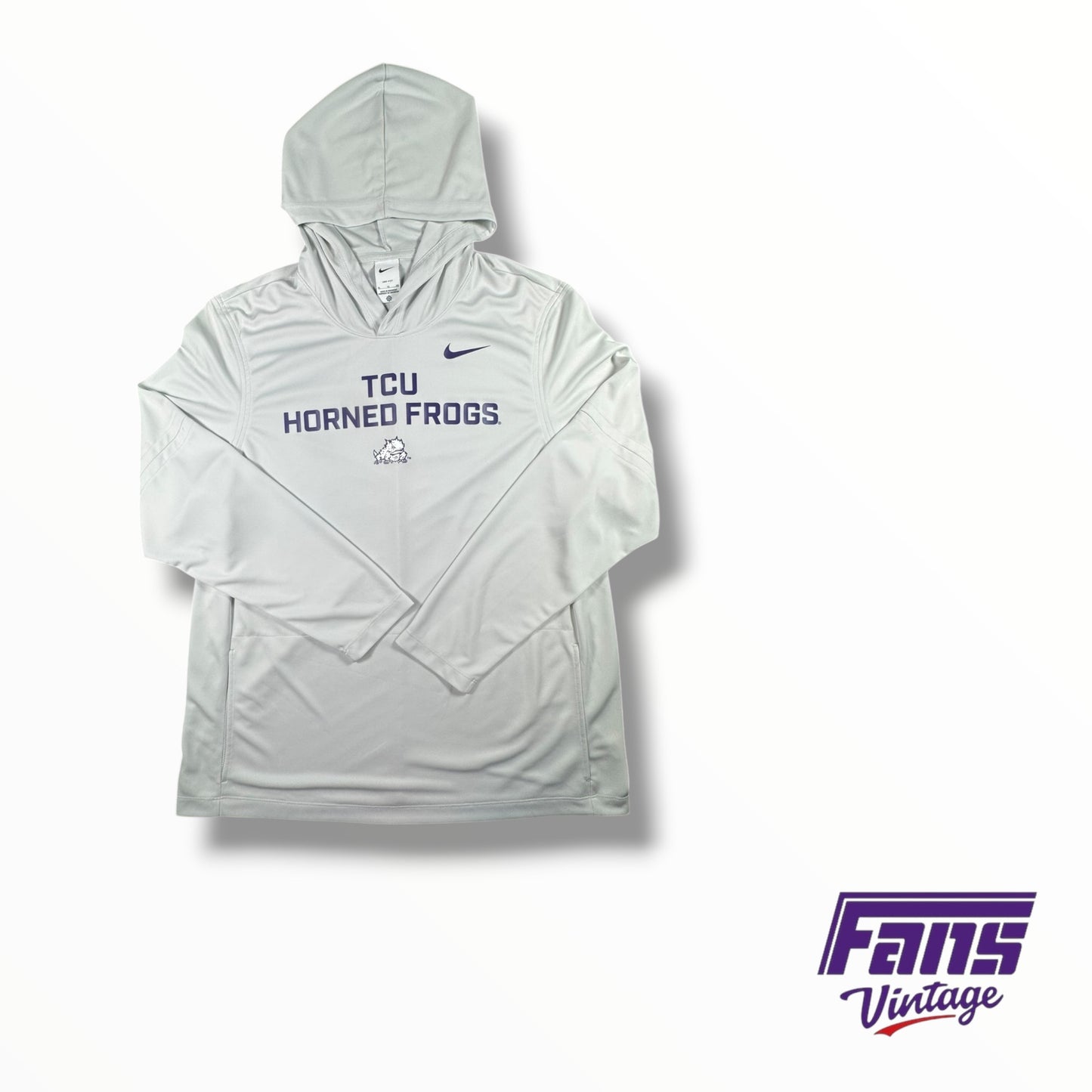 TCU Football Nike Drifit Team Custom Lightweight Hoodie Long Sleeve Shirt