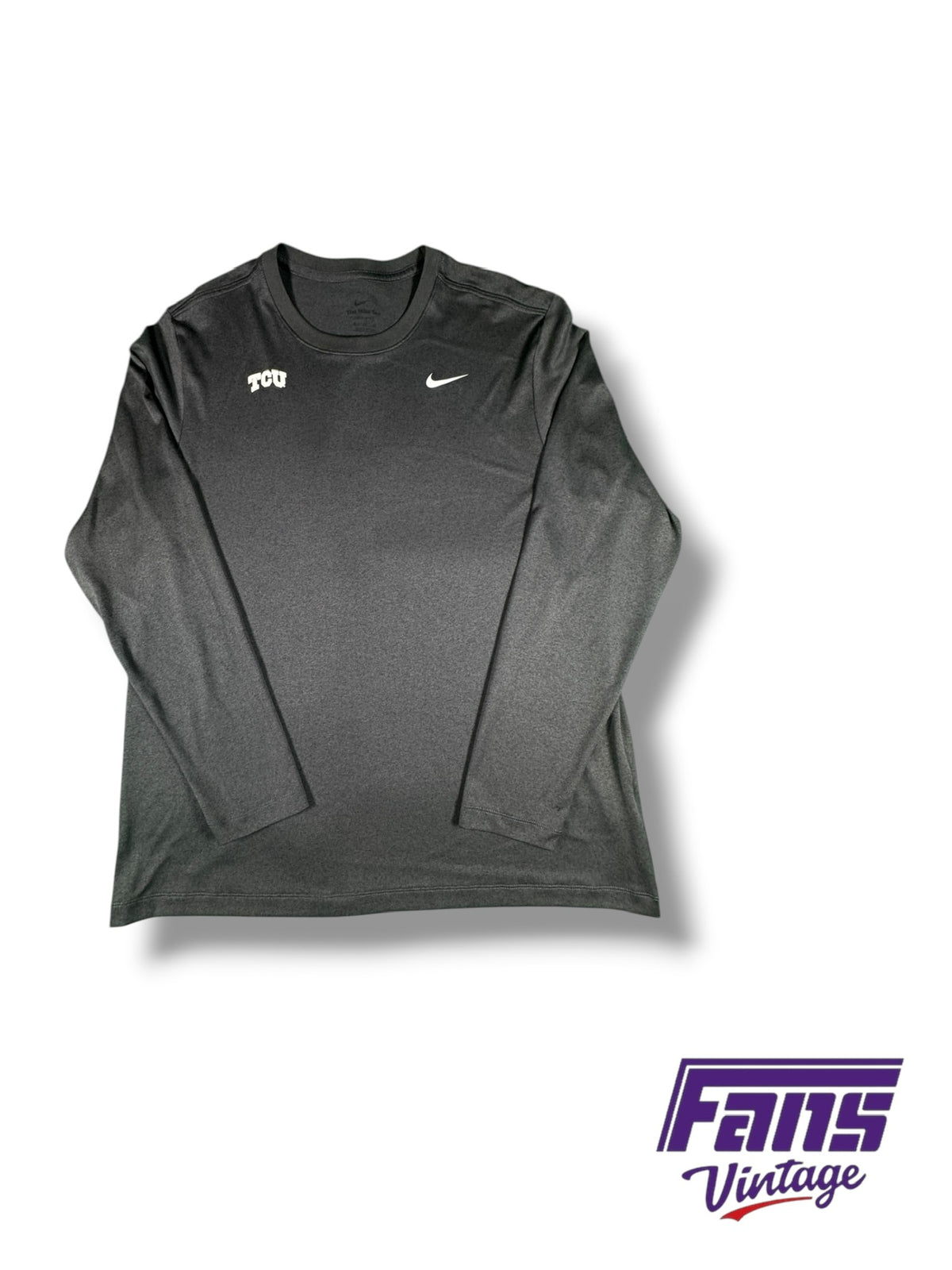 TCU team issued Nike Dri-Fit Long Sleeve Shirt in Blackout Colorway