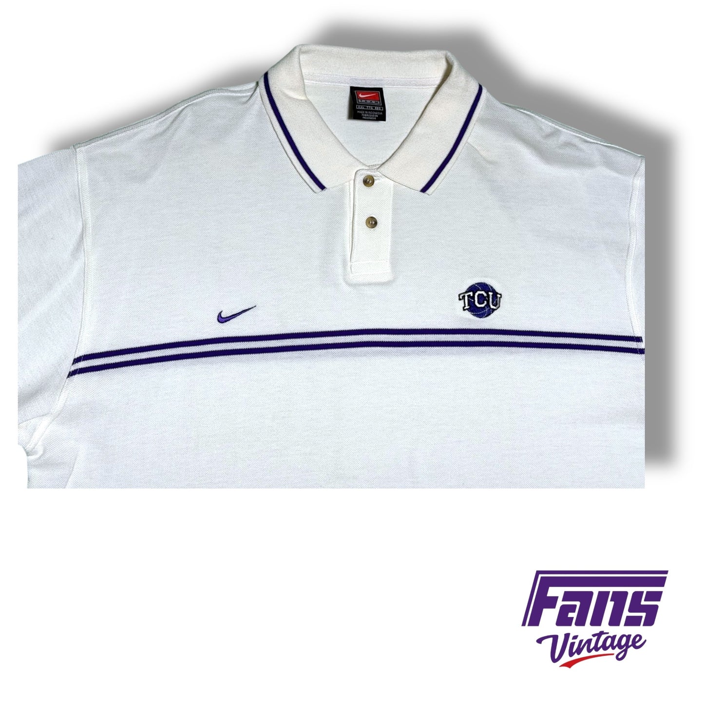 Vintage TCU Y2K Era - Basketball Team Issued Polo