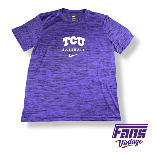 TCU baseball team issued Heather purple Nike Drifit training tee with player number