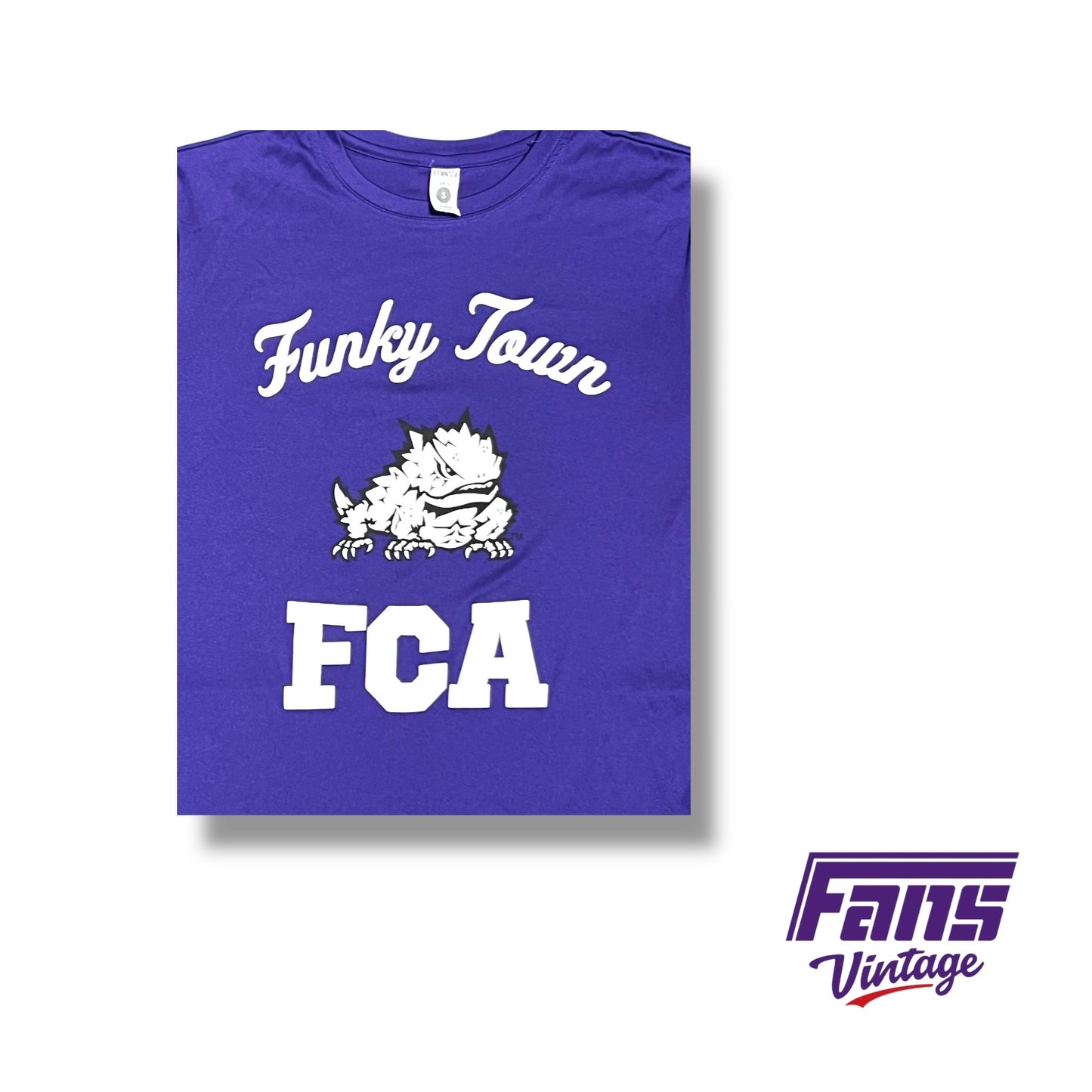 TCU FCA Long‑Sleeve Shirt — “Funky Town” Script