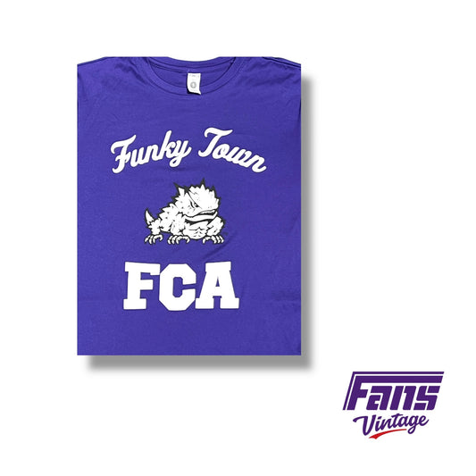 TCU FCA Long‑Sleeve Shirt — “Funky Town” Script