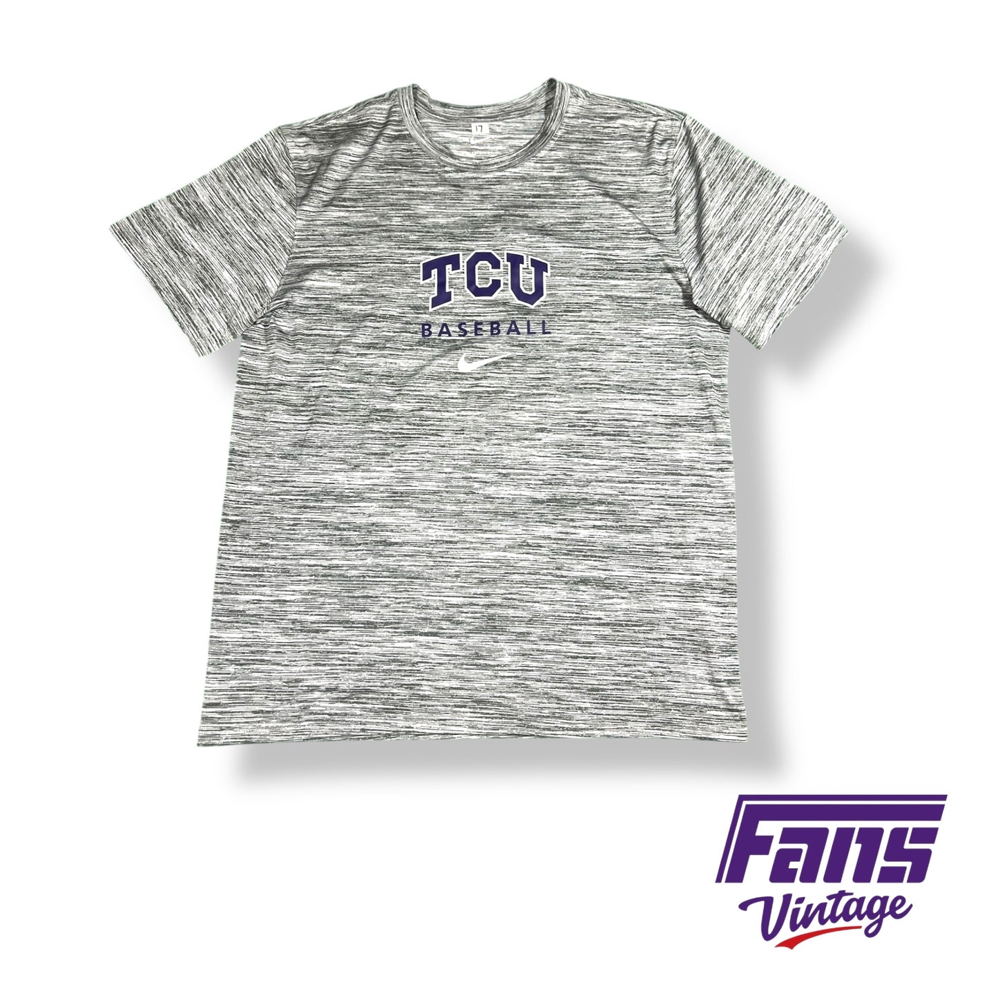 TCU Baseball team issued Heather gray Nike training tee