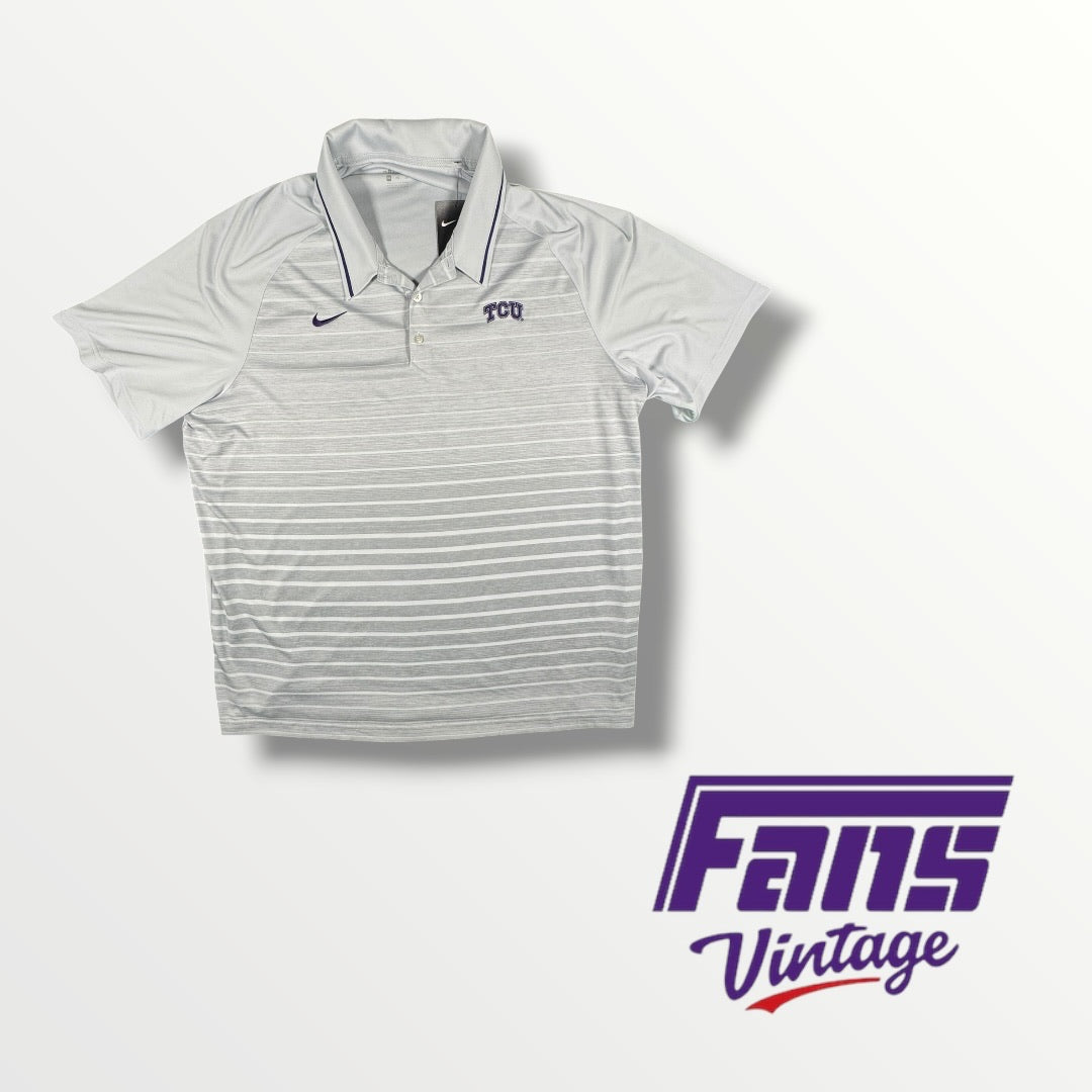 Nike Collared Dri-Fit Polo with Gradient Stripes and Embroidered Details