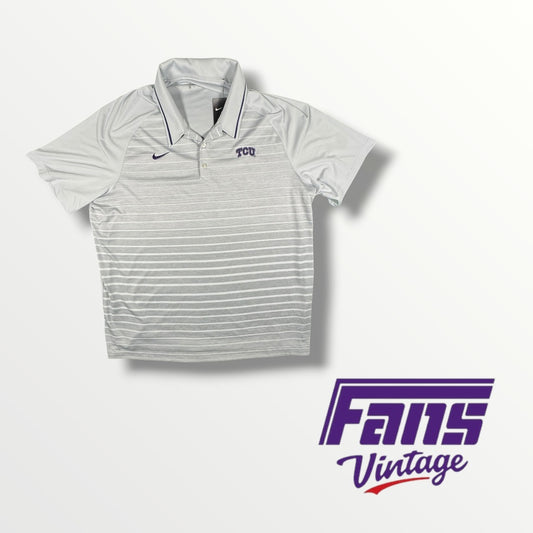 Nike Collared Dri-Fit Polo with Gradient Stripes and Embroidered Details